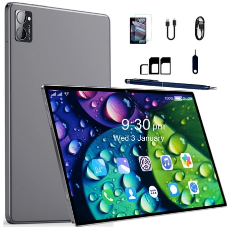 24Tablet 12GB RAM+256GB Android 13 Octa-Core 1920 * 1200 8000mAh HD 10,1 In GPS