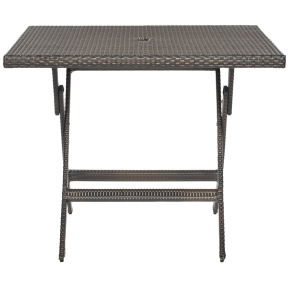 SAFAVIEH Outdoor Collection Samana Square Folding Table, Brown