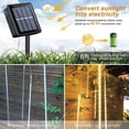 thumbnail image 3 of Solar Meteor Shower Rain Lights Outdoor, Waterproof Meteor Lights 8 Tubes 144 LED, Falling Raindrop Fairy String Lights for Tree Holiday Porch Yard Patio Roof Party Christmas Decoration ,Warm White, 3 of 14