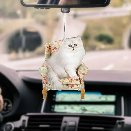 

Car Rear View Hanging Accessories Cute Cat Pendant Garland for Fireplace Mantel Frosted Acrylic Beads Garland Chandelier Stained Glass Window Decals Cat Car Chandelier Lamp