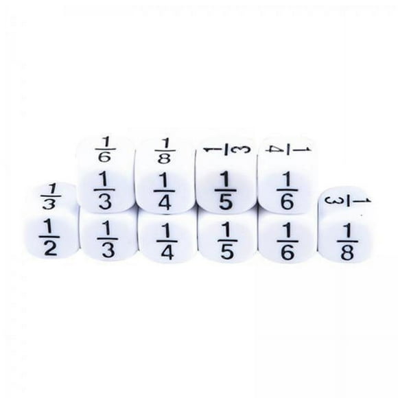 Milaget 3X 10x Acrylic Fraction Dice Educational Kids Math Toys Homeschool Supplies 3 Pcs