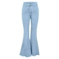 thumbnail image 6 of Tdoqot Womens Flare Jeans Casual High Rise Wide Leg Womens Denim Pants Light Blue Size 6, 6 of 6
