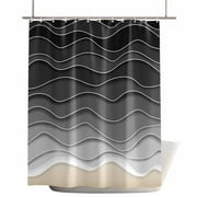 Shower Curtains for Bathroom-36"x78",Modern Ocean Ocean Waves Waterproof Bath Curtain Grommet Shower Curtain Set with Hooks,Coastal Beach Gradient Sea Spray Washable Bath Accessories