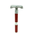 thumbnail image 2 of ZEVA LONG HANDLE DE SAFETY RAZOR BUTTERFLY OPENING FOR MEN + 5 ASTRA BLADES RED, 2 of 2