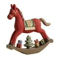 thumbnail image 3 of Figura de caballo mecedor, adorno de mesa, decoración navideña, artesanía, escultura de animal de resina para estante, dormitorio, chimenea., 3 of 8