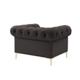 thumbnail image 5 of Renesmee Club Chair Brown Leather PU Button Tufted Rolled Arms, 5 of 12