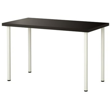 Ikea Adjustable Table Black Brown Top White Legs 42020 11817