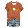 thumbnail image 2 of Sixuan Halloween Shirts for Women, Tshirts Womens Fall Fashion 2024 Plus Size Tops, Women'S Spi Der Print Crew Neck T Shirt, 2 of 4