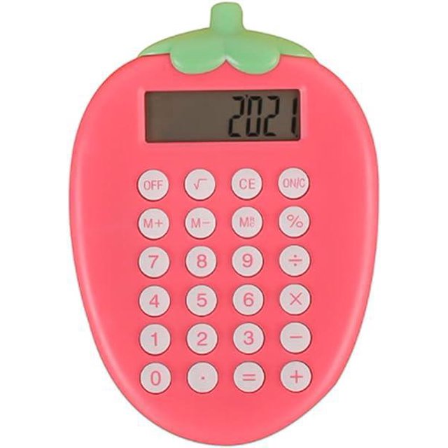 Calculadora de sombrero de paja de dibujos animados, Calculadora portátil para estudiantes, Calculadora de moda, Calculadora básica de suministros de oficina para estudiantes