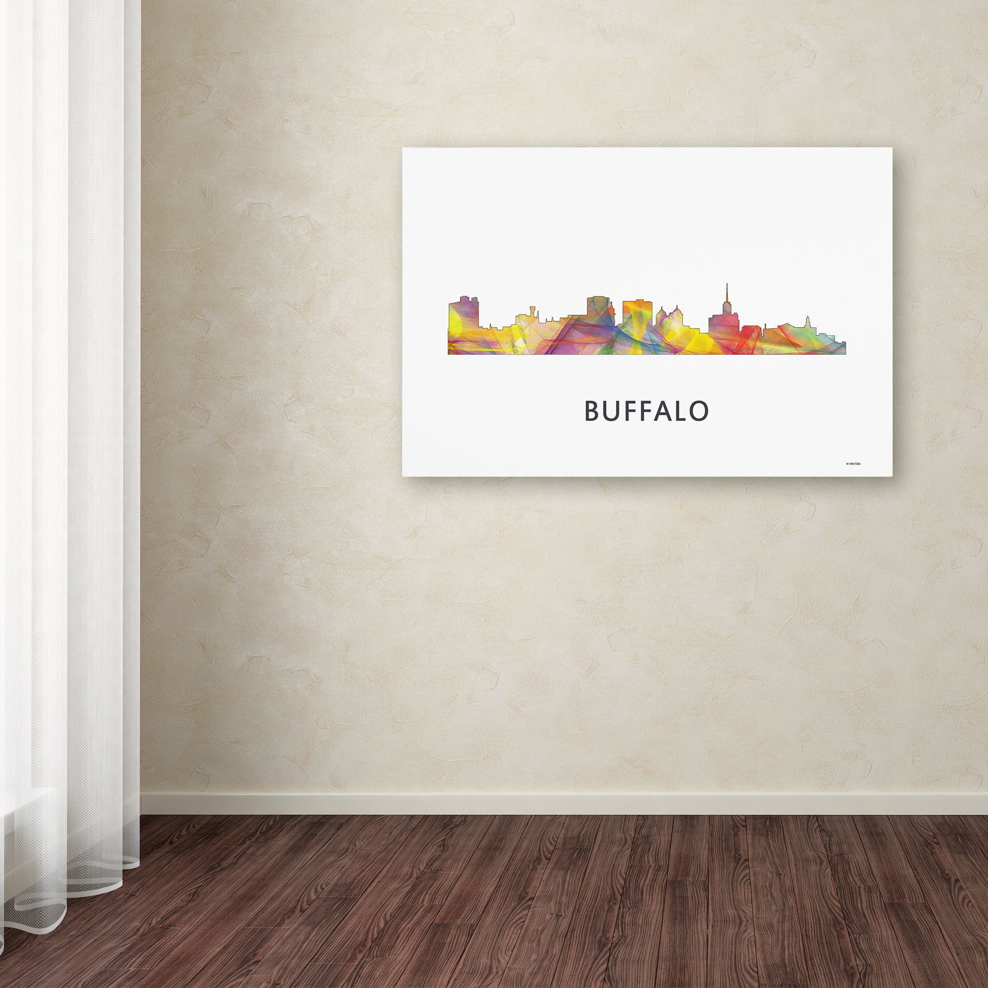 Trademark Fine Art 'Buffalo New York Skyline WB-1' Canvas Art by Marlene Watson