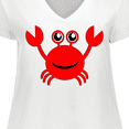 thumbnail image 4 of Inktastic Cute Red Crab Women's Plus Size V-Neck T-Shirt, 4 of 5