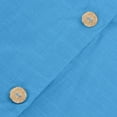 thumbnail image 7 of Cotton Linen Shirt Dress for Womens Pleated Button Long Dress Long Sleeve A-line Loose Swing Dress with Pockets Sky Blue XXXL, 7 of 7