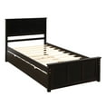 thumbnail image 4 of Platform Storage Bed, 1 Drawers /2 Drawers With Wheels, Twin Size Frame, Twin Daybed And Trundle Frame Set, Daybed And Roll Out Trundle Accommodate, For Home Bedroom, 4 of 9