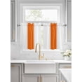 thumbnail image 2 of Half Window Curtain 36 Inches Long, Orange Solid Color Texture Window Treatment Curtain Drapes, Simple Orange Stripes Small Tier Curtains for Bathroom Over Sink, 27.5"x36", 2 Panels, 2 of 7