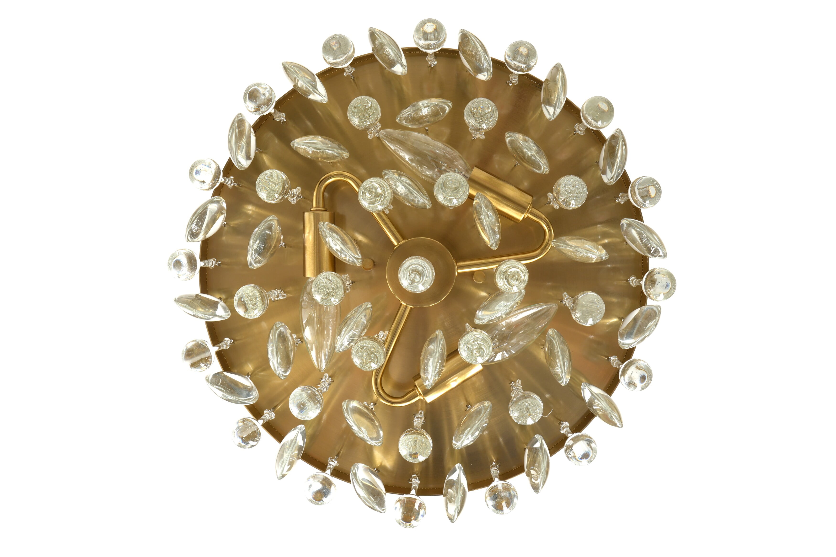 Kenroy Home Cascade 13'' Flush Mount Ceiling Light Fixture with Tiered Rows of Cascading Glass Crystal Beads for Entryway, Living Room, Dining Room, or Bedroom, Brushed Gold