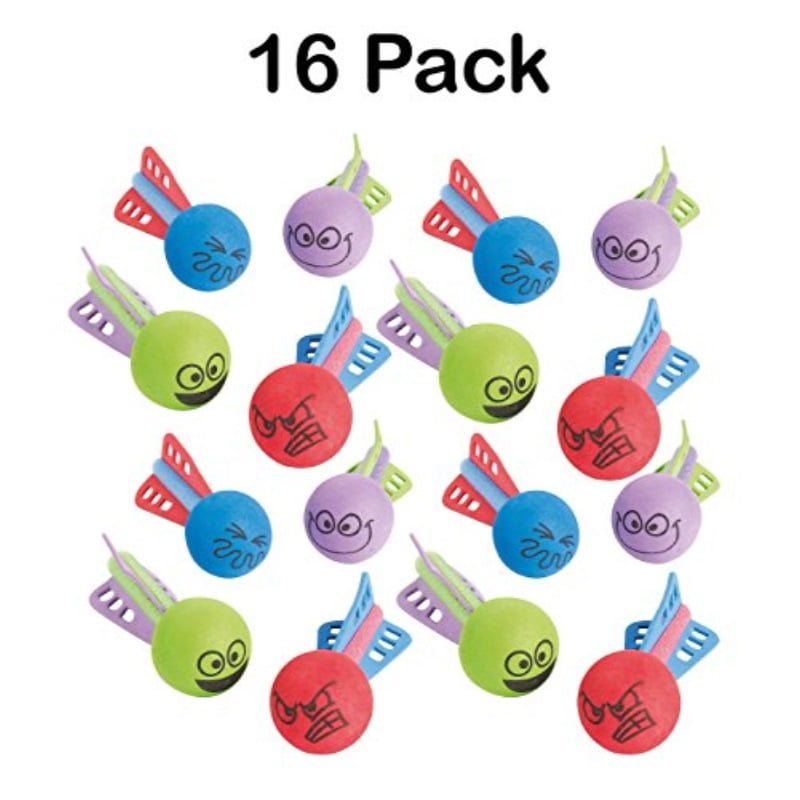Mini Foam Character Missiles Pack Of 16 4 Inches Assorted Colors