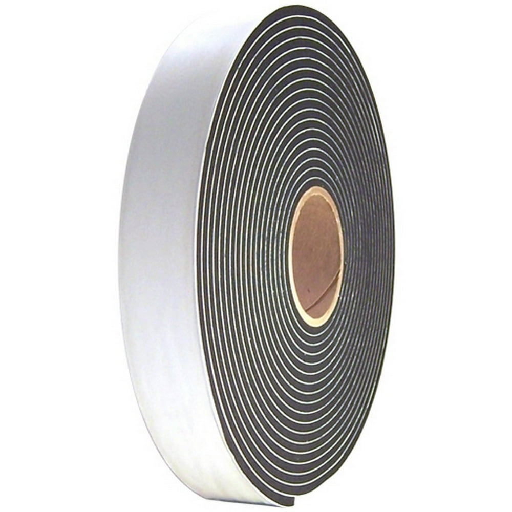Single Sided Black Medium Density Pvc Foam Tape 1/4" Thick X 2" Wide X