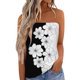 thumbnail image 1 of Gráfico camisetas sin mangas para las mujeres Mujeres estampado sin tirantes Bandeau Casual sin mangas verano vacaciones suelta vacaciones Top camisa blusa mujeres Tops (White, M), 1 of 5