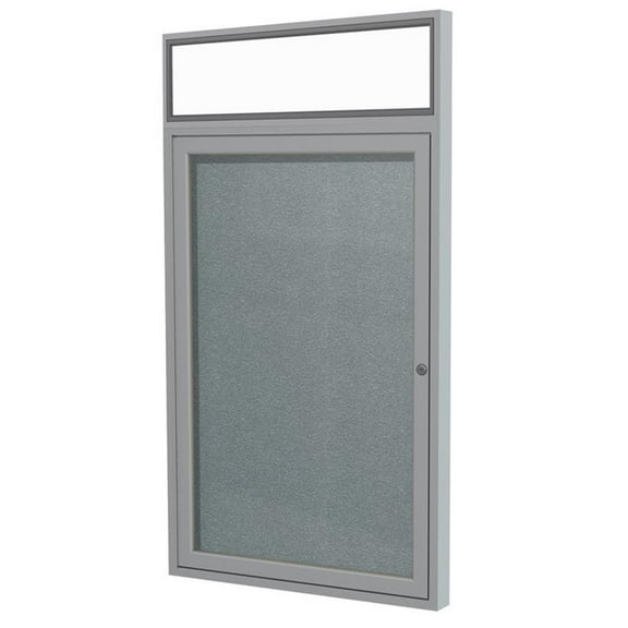 Ghent's Vinyl 36" x 30" 1 Door Enclosed Bulletin Board in Stone