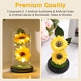 thumbnail image 3 of Regalos de girasol para mujer, flores artificiales de girasoles en cúpula de vidrio con tira LED, regalos de cumpleaños para mamá y abuela, decoración de girasol en el día de la madre, 3 of 8