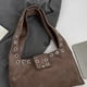 thumbnail image 4 of Shoulder Bag Faux Suedes Toted Handbag Evening Clutches Purse Fashion Slings Hobos Handbag Trendy Underarm Bag for Women brown, 4 of 4