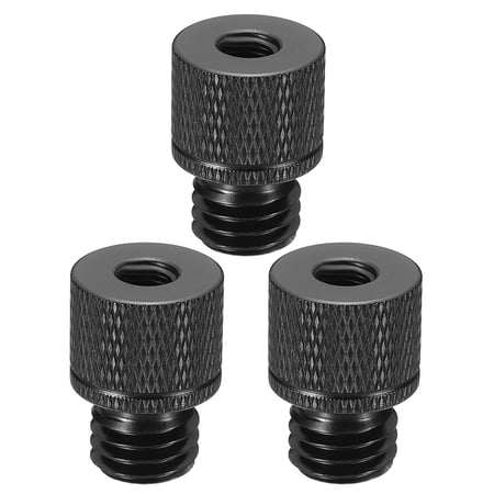 Uxcell Tripod Screw Adapter (1/4 Female to M12 Male Black)(3 Pcs) Aluminum Alloy Tripod Adapter Camera Screw Mount Suit for - Tripod/Camera/Monitor/Mic Stand/Light Stand