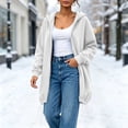 thumbnail image 2 of Thousandth Women's Loose Fit Zip Up Hooded Coat Casual Mid Length Oversized Long Sleeve Sweatshirt Fall Winter Warm Jacket, 2 of 8