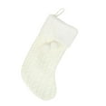 thumbnail image 1 of Medias navideñas tejidas, adornos navideños, dulces, regalos, decoración, punto cable Blanco, 1 of 9