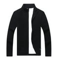 thumbnail image 2 of gbyLJF Men's Full Zip Knitted Sweater Solid Color Casual Long Sleeve Stand-up Collar Sweater Coat Regular Fit Cardigan with Pockets, 2 of 4