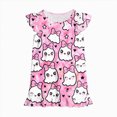 thumbnail image 7 of NOLDARES Girls Nightgowns Kids Pajamas Dress Flutter Sleeve, Halloween Ghost Print,Soft, Nightdress,Sleepwear,Knee Length(N203-Hot Pink), 7 of 7