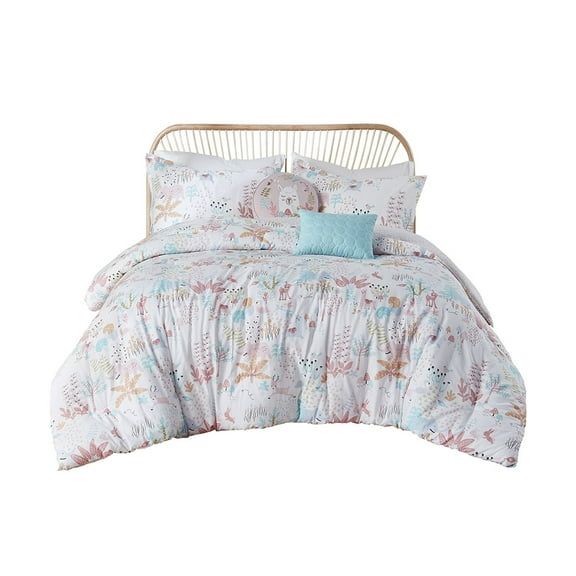 Gracie Mills Illyria Reversible Animals Print Cotton Comforter Set - GRACE-13937
