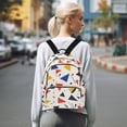 thumbnail image 7 of FORMRS Mini Backpack Purse for Women Travel Daypack Casual Shoulder Bag, White Geometric, 7 of 7