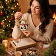 thumbnail image 3 of Huchen Pearl Kit, Christmas Pearl Diamond Painting Suncatcher Kit, DIY Craft Pre-Assembled Metal Chain, Acrylic Round Board with Edge, Mixed-Sized Pearl Beads Craft, Festive Window Wall 9.84*9.84in, 3 of 8