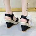 thumbnail image 5 of YanHoo Womens Open Toe Espadrilles Dressy Platform Sandals Slip on Elastic Ankle Strap Wedges Sandals, 5 of 5
