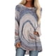 thumbnail image 1 of Túnica de manga larga con cuello redondo para mujer, camisetas holgadas informales con estampado azteca, bonita blusa de retazos, camisetas Pompotops FGAJ637, 1 of 7