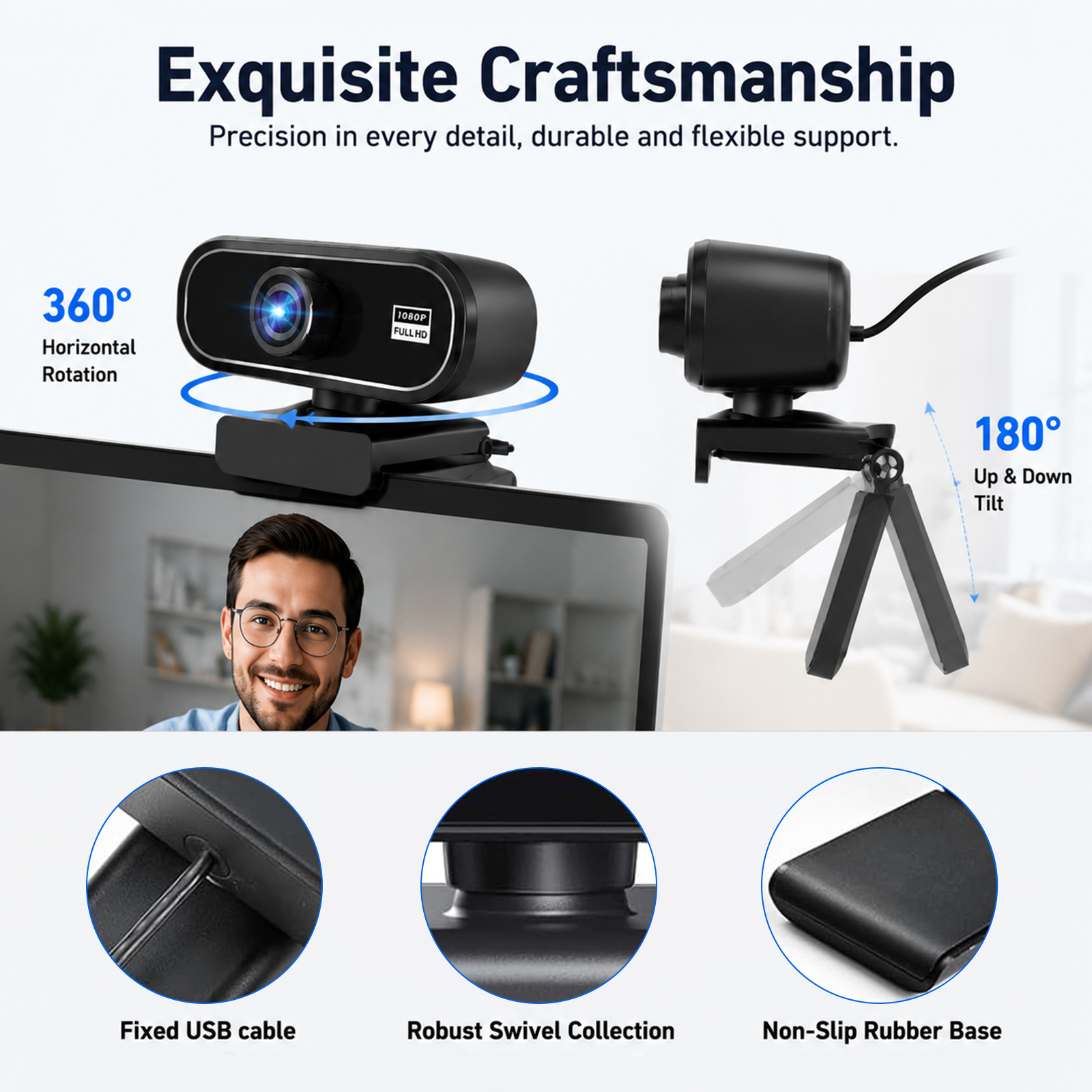 RONY 1080P Webcam with Auto Focus & Noise Canceling Mic photo 7