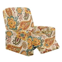 Xixirimido Vibrant Boho Mandala Flowers Recliner Chair Cover, 4-Pieces Stretch Recliner Covers for Recliner Chair Soft Reclining Chair Slipcover Furniture Protector for Pets Kids