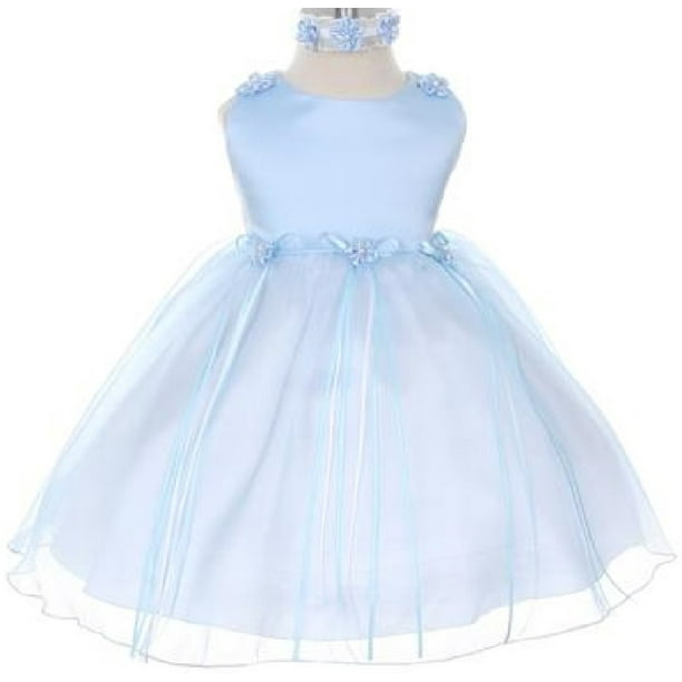 Blunight Collection Rosebud Flower Bow Ribbons Baby Little Girl