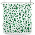 thumbnail image 3 of St. Patrick''s Day Shower Curtain, Green Clover Shamrock Irish Happy St Patrick''s Day Fabric Bathroom Curtain Home Decor Waterproof Machine Washable with 12 Hooks, 72''''Lx72''''W (GCI-9898), 3 of 6