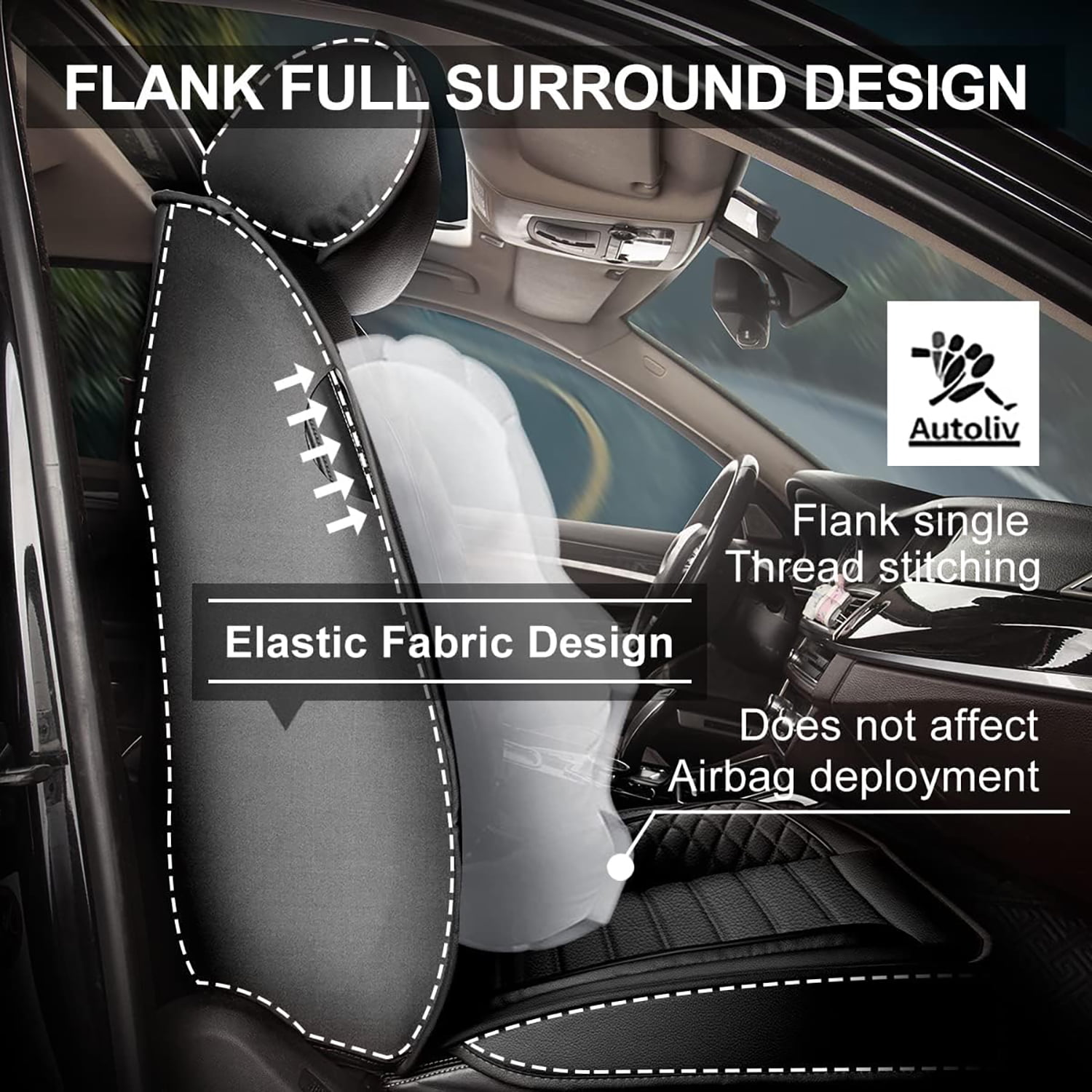 DIKSOAKR Seat Covers for Toyota Tacoma 2016-2024: Full Set 5 Seats Faux Leather Car Seat Cover Protector (2 Row 5 Seat, Black&Redline)