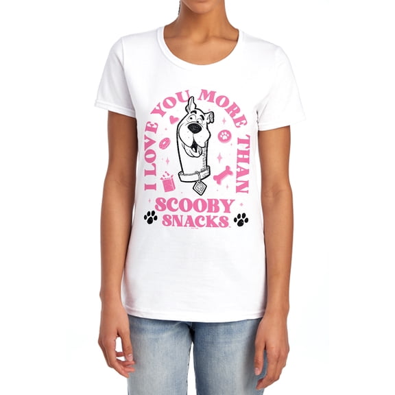 Scooby Doo Scooby Snacks Valentine Women's T Shirt, White, X-Large
