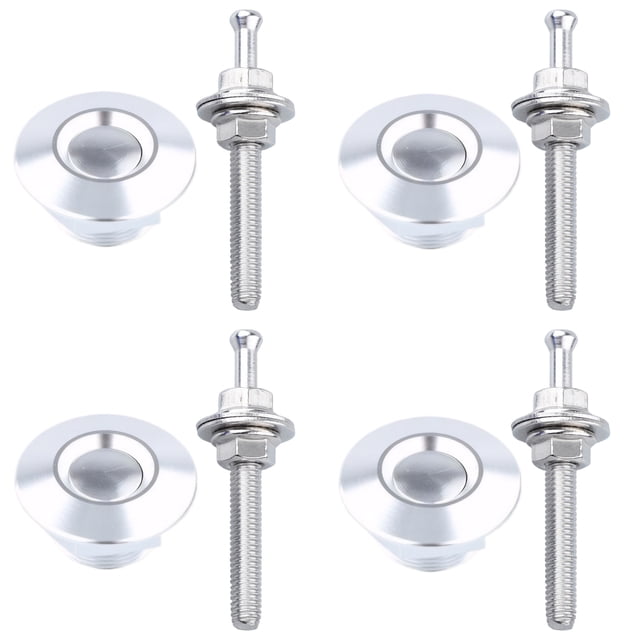 QualitChoice 4pcs/set Carbon Fiber Hood Locks For Extra Security Gives Any Car New Sty Lish Look silver