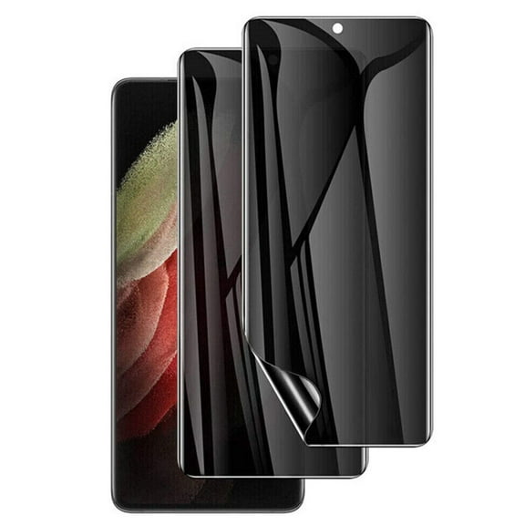 2 Pack Privacy Screen Protector TPU Film for Samsung Galaxy S23 Ultra - Fingerprint Works Anti-Spy Anti-Peep 3D Edge Case Friendly