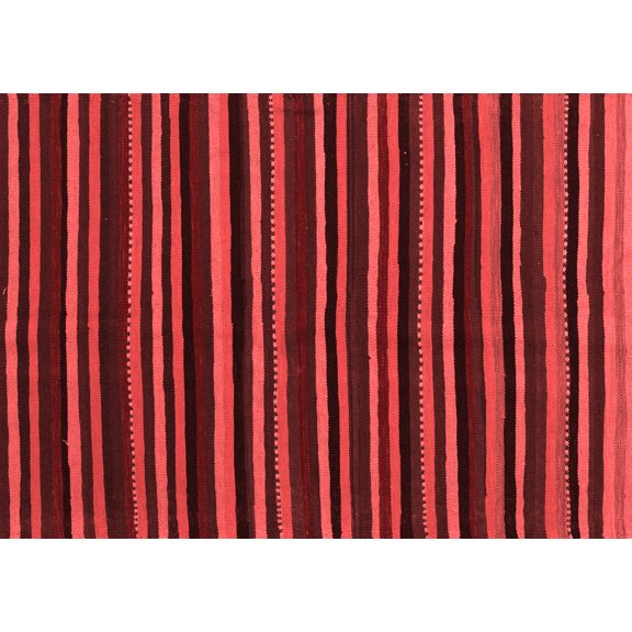 Ahgly Company Indoor Rectangle Abstract Red Contemporary Area Rugs, 5' x 8'