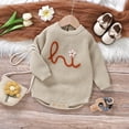 thumbnail image 5 of Baby Bear Jumpsuit Baby Long Sleeve Straps with Love Printed Skirt Skirt for Romper Baby Girls Cute Kitty Kids Suspender Skirt Z0J-Khaki, 0-3 Months, 5 of 9