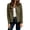 Army Green, variant on Women's Ribbed Knit Crew Neck Zip Jacket Casual Coat with Side Pockets | Casual Lightweight Bomber Jacket
