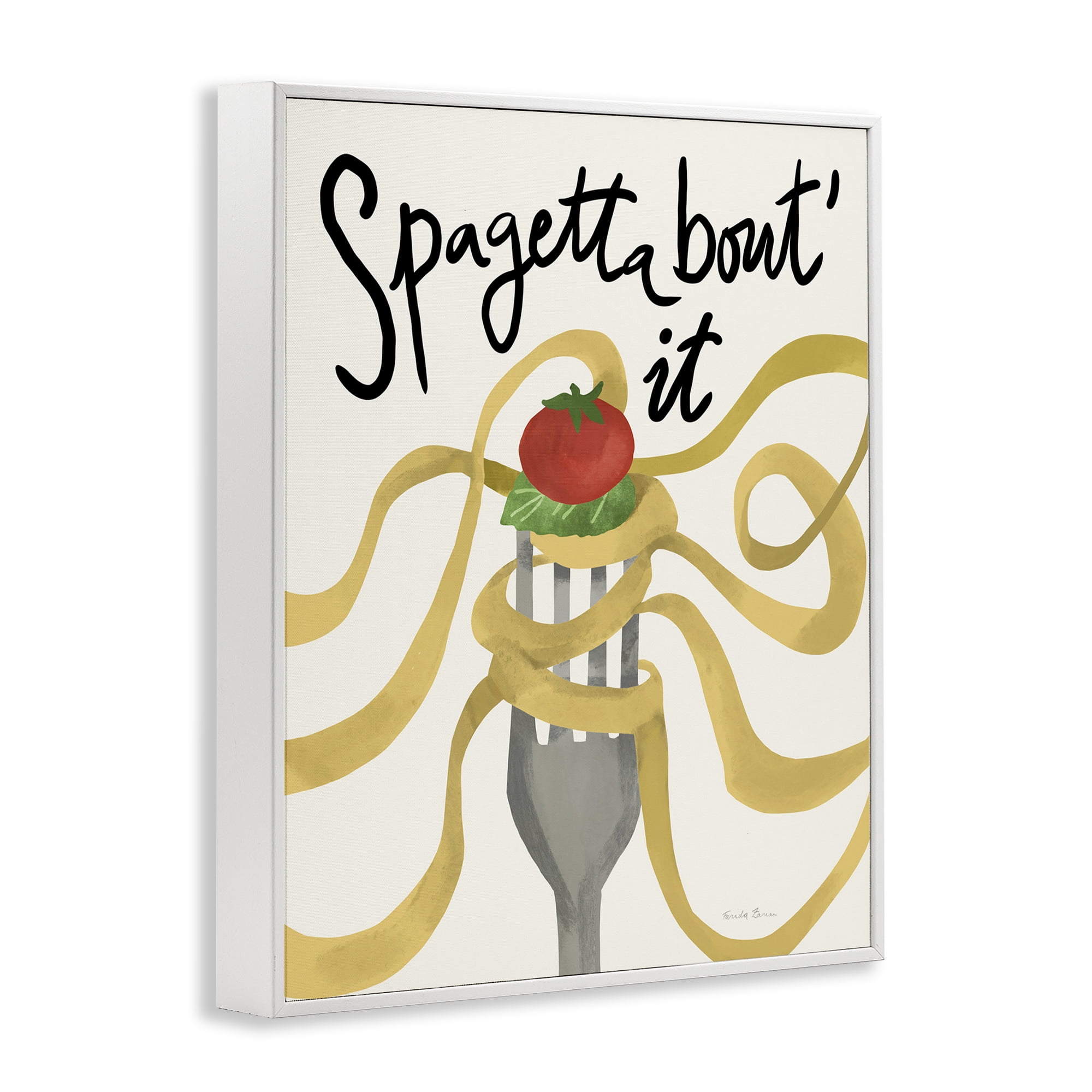 Stupell Industries Funny Spaghetti Phrase Food & Beverage Painting White Framed Art Print Wall Art, 24 x 30