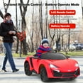 thumbnail image 4 of Costway 12V Kids Ride On Car 2.4G RC Electric Vehicle w/ Lights MP3 Openable Doors Red, 4 of 10