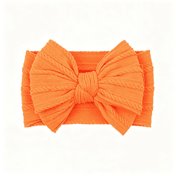 TELOLY Handmade Fall Baby Girls Bows Soft Stretchy Nylon Hair Bands Hair Accessories Baby Headbands with Bows for Newborn Baby Girls Infant Toddlers Kids(Orange)