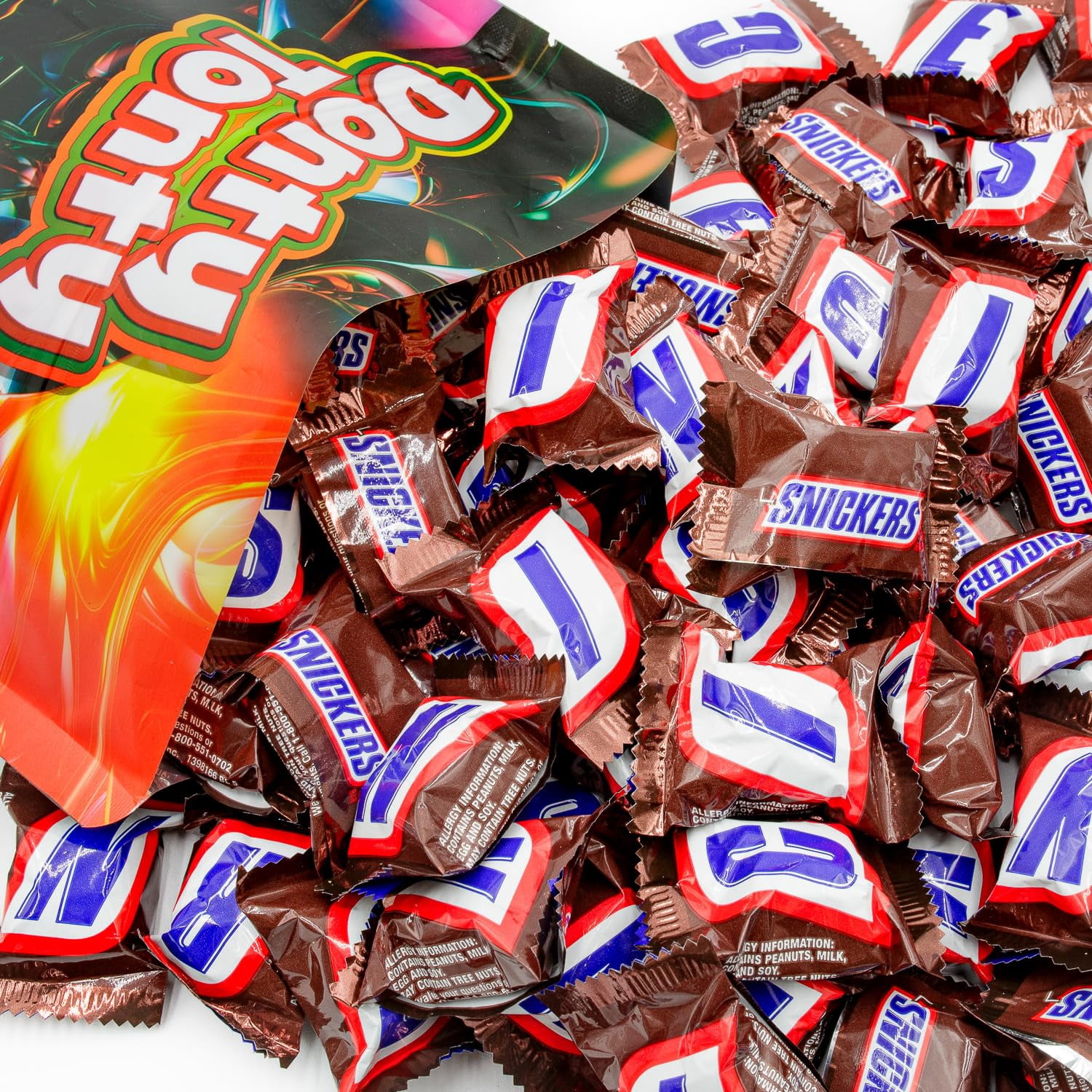 MINIS Milk Chocolate Candy Bars 1 lb – Bulk Bag, Bite Size, Roasted & Nougat & Caramel, Individually Wrapped (55 Pieces)
